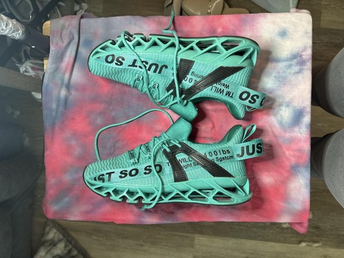Just So So Teal Athletic Sneakers with Strap Detail