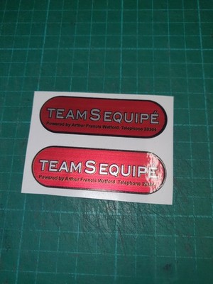 Arthur Francis Stickers x 2  Team S Equpie in Silver  Lambretta Or Vespa