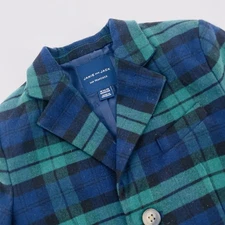Janie And Jack Blazer Boys 18-24 Months Green Tartan Plaid Coat Christmas Formal