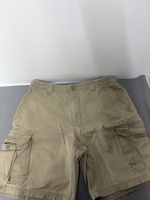 Plugg Khaki 100 Cotton Cargo Shorts Men s Size 34