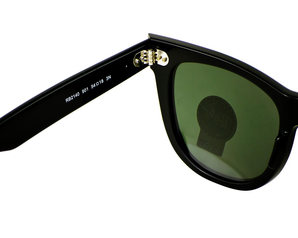 Ray-Ban Sunglasses RB2140 Original Wayfarer Black Frame Green