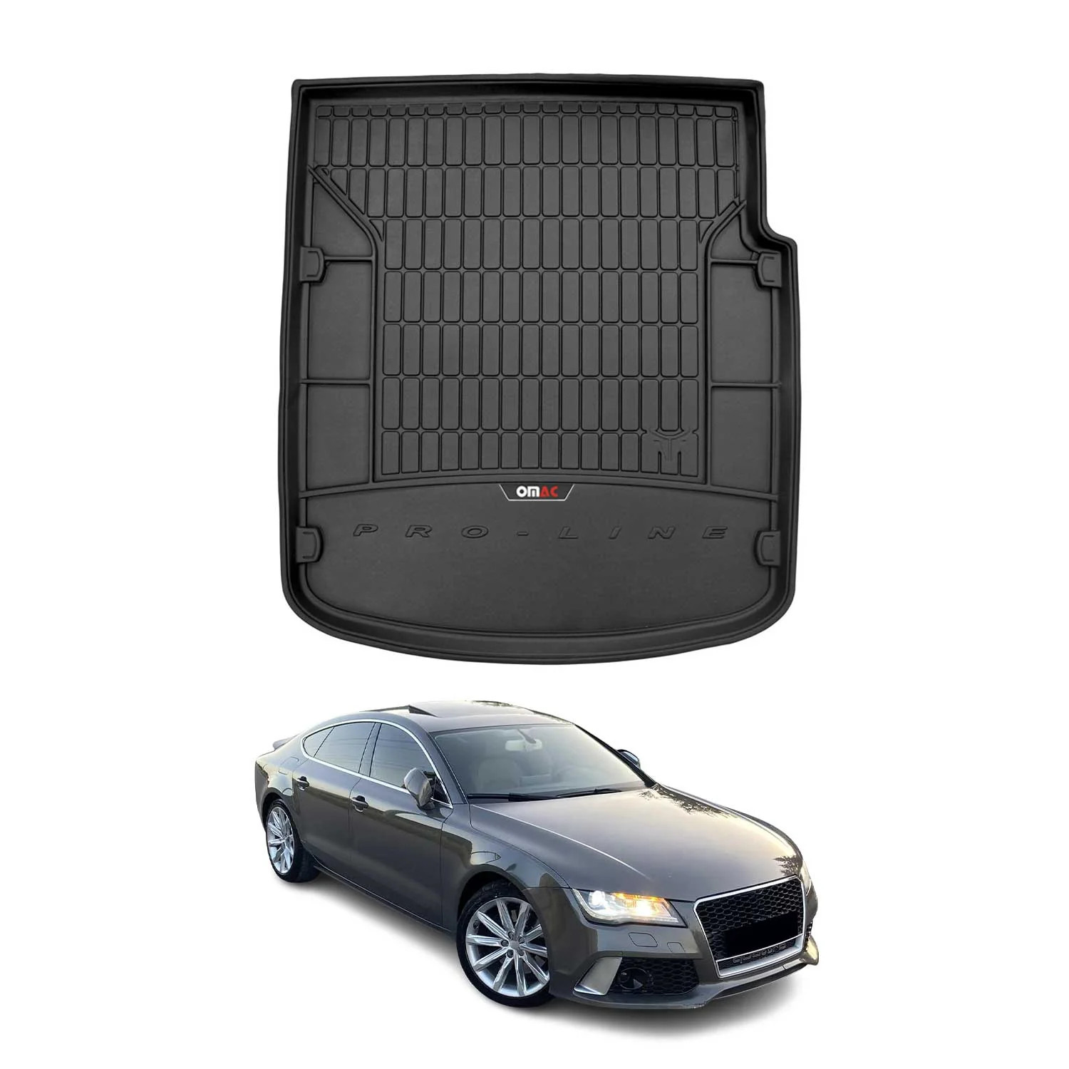 Tapis de coffre Audi A7 Sportback 2010-2018 OMAC premium en caoutchouc noir haute densité