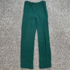 Prada Green Women's 25x25.5 Textured Knit Trousers Side Zip Straight Leg Pants