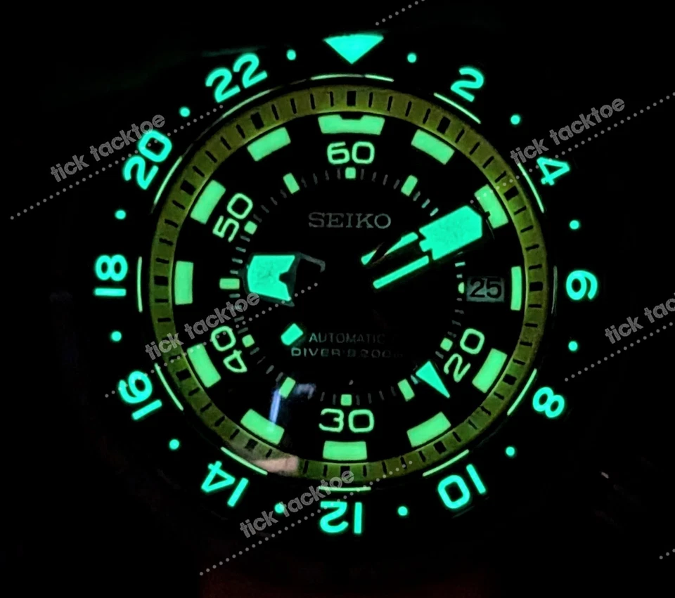 Automatic TITANIUM GMT Tuna Canned Diver Orange Yellow Mod Watch 47mm Sapphire - Image 2 of 2