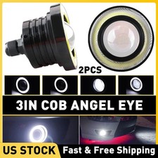 Universal 3 Round Projector Led Drl Halo Angel Eyes Fog Lights Lamp Drl Us