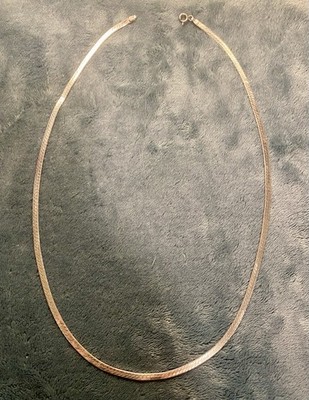 Atemberaubende Fischgrät Sterlingsilber Kette - 24 Zoll - 0,925 - hoher Glanz