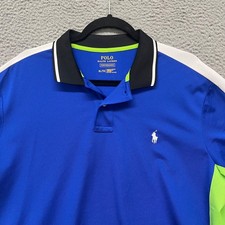 Polo Ralph Lauren Shirt Mens XL Blue Golf Performance Polo Stretch Tennis