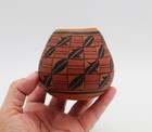 Gourd Art Vessel Pueblo Design Robert Rivera Hispanic Polychrome Geometric 3" H — photo 2
