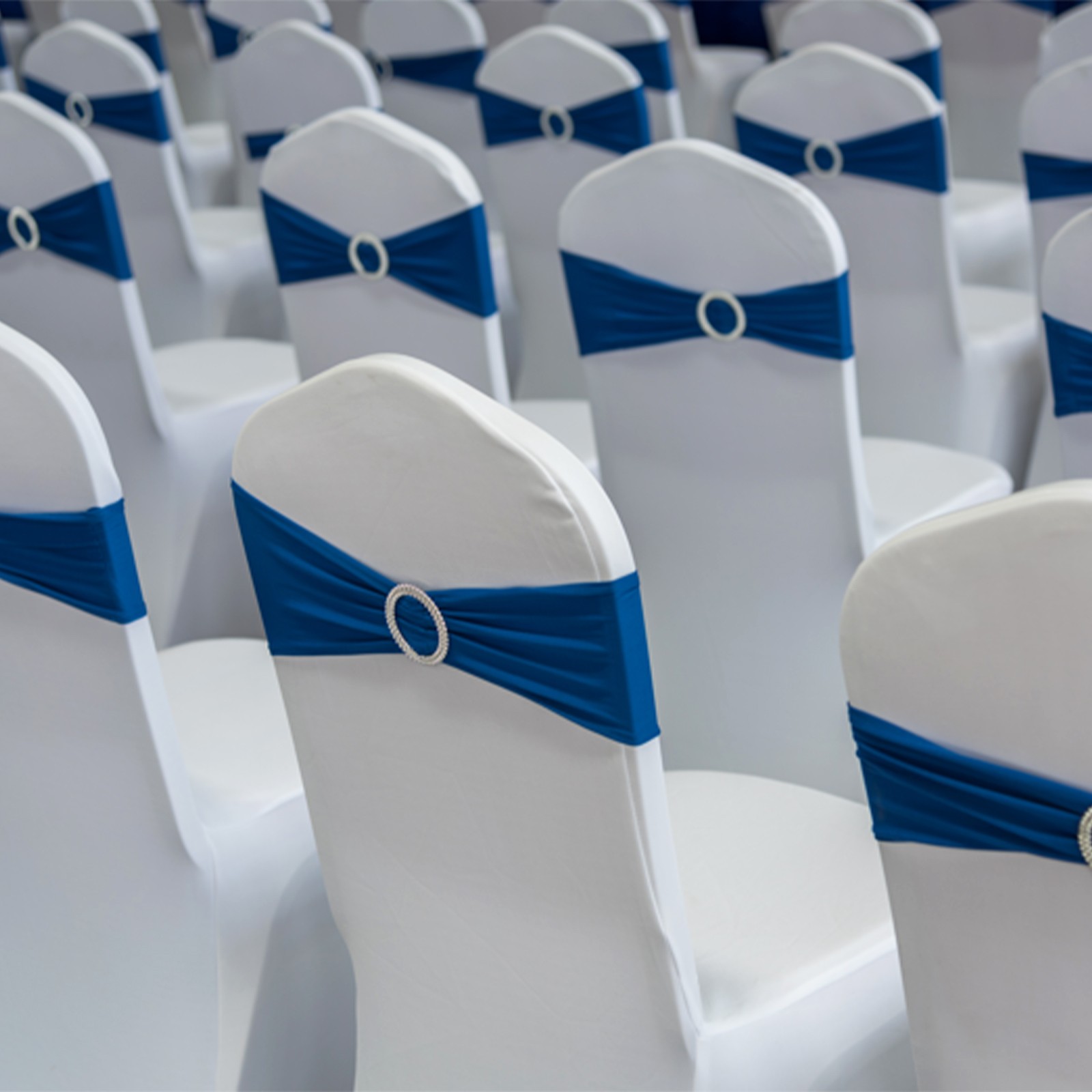 Chair Bows Sash 50 Pcs Stretch Chair Cover Band Elastic Chair Tie, Black