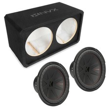 NVX NE122S Dual 12" Sealed 3/4" MDF Subwoofer Enclosure w/ CompR Subwoofer