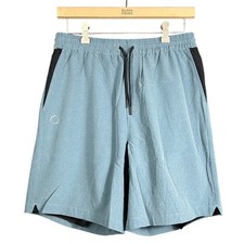 OHMME Warrior II Mens Blue Yoga Shorts Antibacterial Compression Liner NEW