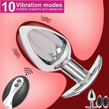 Metal Anal Bead Butt Plug Vibrator Prostate Massager Dildo Sex Toy for Men Women
