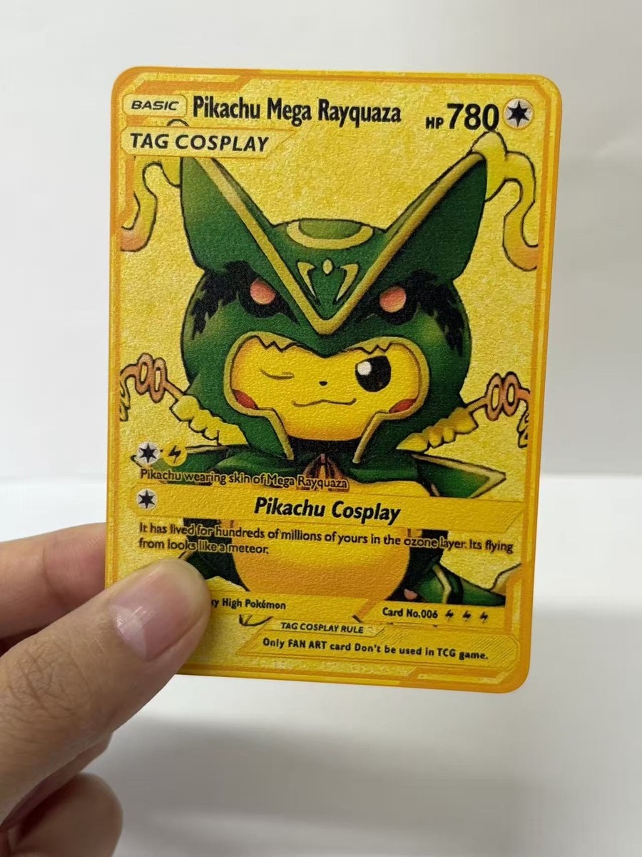 Pikachu Mega Rayquaza HP780 Gold Metal Pokémon Card-Collectible