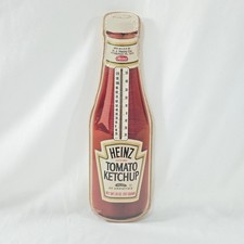 Vintage Heinz Ketchup Bottle Thermometer Sign Wooden  1992 USA TRADEMARKED VTG