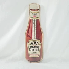 Vintage Heinz Ketchup Bottle Thermometer Sign Wooden  1992 USA TRADEMARKED VTG