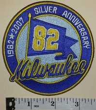 2007 MILWAUKEE BREWERS SILVER 25TH ANNIVERSARY MLB BASEBALL SLEEVE CREST PATCH