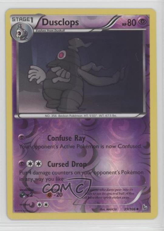 2014 Pokemon XY - Flashfire Reverse Foil Dusclops #39 2f4