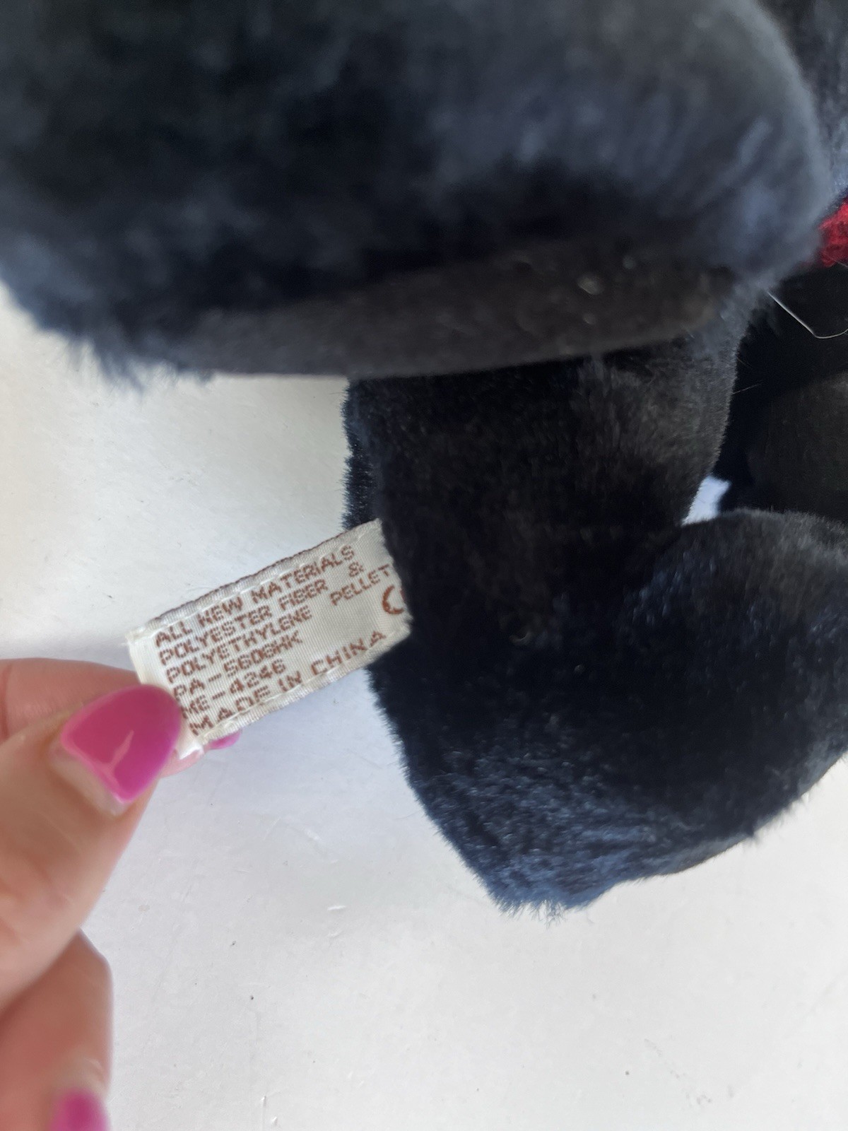 как выглядит Vintage Velvete Black Teddy Bear - The Orange County Register Promotional Plush фото