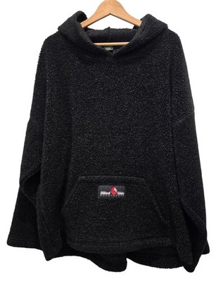 Vtg Blind Side Wakeboards x Mambosok Black Hooded Sherpa Pullover Sz Bigger (XL)