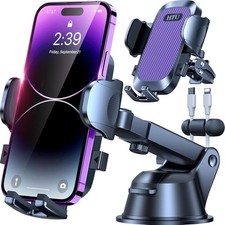  True Military-Grade Car Phone Holder  2024 Stronger Suction  Clip  Purple