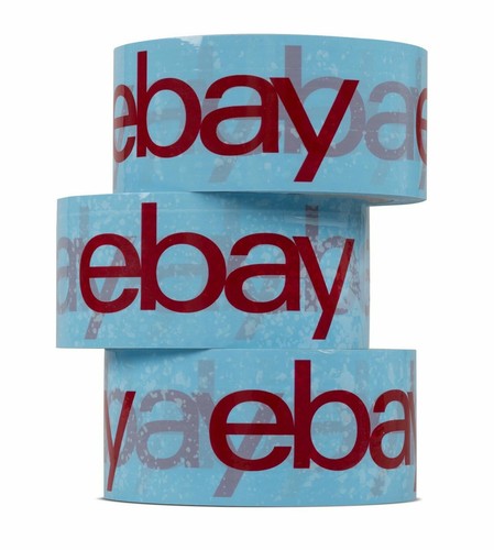 eBay Branded Packaging Parcel Packing Tape Strong 66m Long 48mm Wide - Blue/Red - Picture 2 of 8