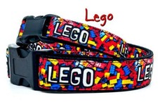 Lego dog collar handmade adjustable buckle collar 1" or 5/8"wide or leash blocks