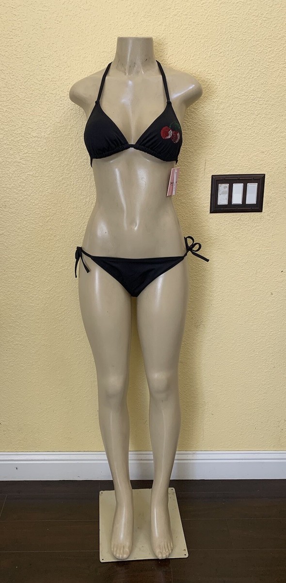 NWT Juicy Couture Size Small Black Cherry Rhinestone 2pc Bikini