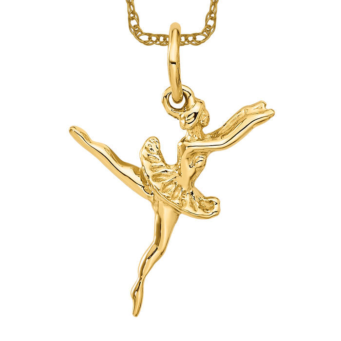 SAOLA Collana pantofole ballerine in oro giallo massiccio 10 carati