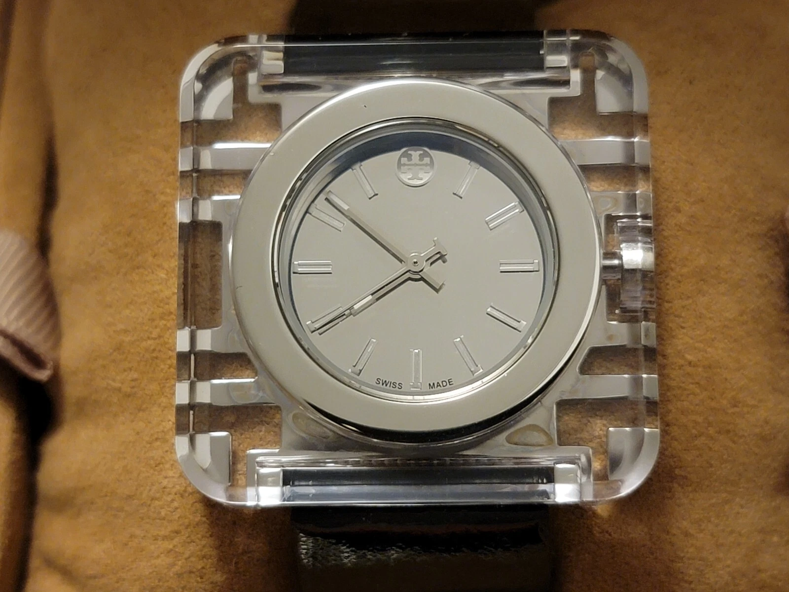 Orologio Unisex Tory Burch Izzie Lucite Rettangolare al Quarzo Swiss Made