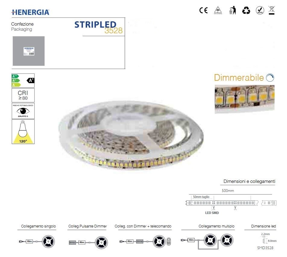 Striscia LED Bianca 4000K 5 Metri GB Trade - La Luce Giusta per Casa