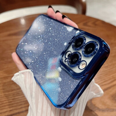 For iPhone 16 15 14 13 12 Pro Max XS XR 8 7 Shockproof Glitter Soft Case Cover