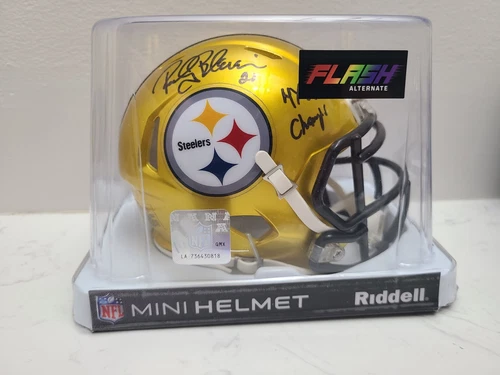 Pittsburgh Steelers Rocky Bleier Signed Riddell Flash Mini Helmet