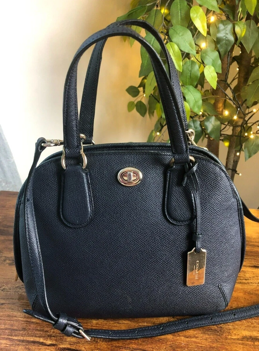 Coach Prince Street Mini Satchel Crossbody Navy Blue Cross Grain