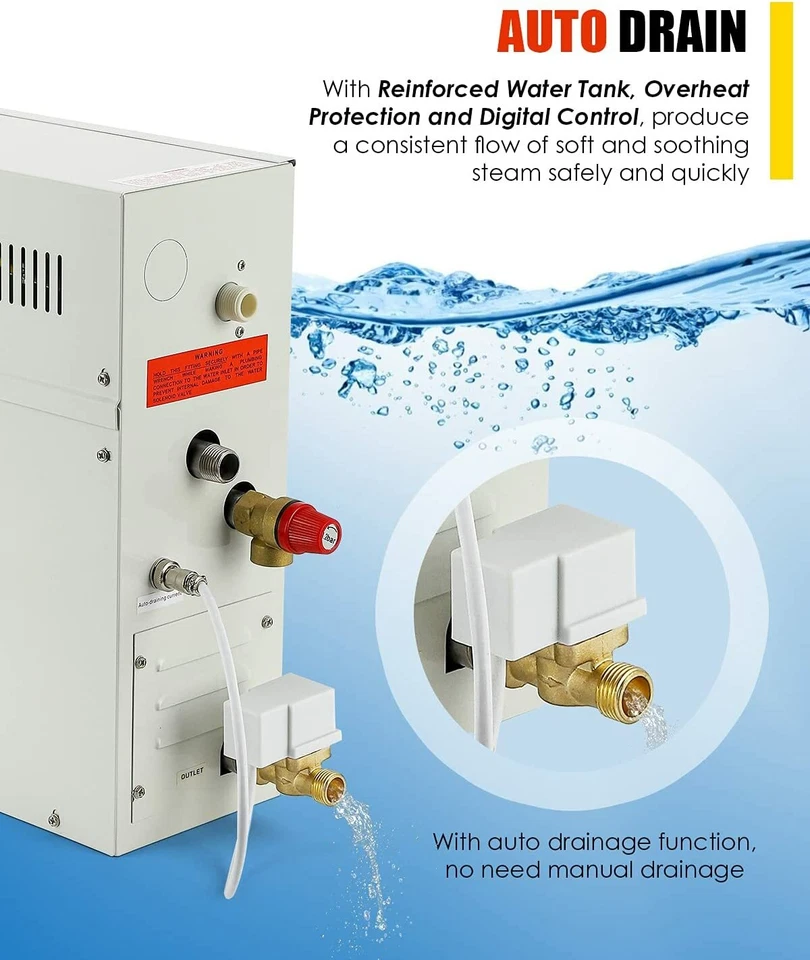 220V 6KW 9KW 12KW 18KW Steam Room Generator Sauna Bathroom Home SPA Controller - image 4 of 4