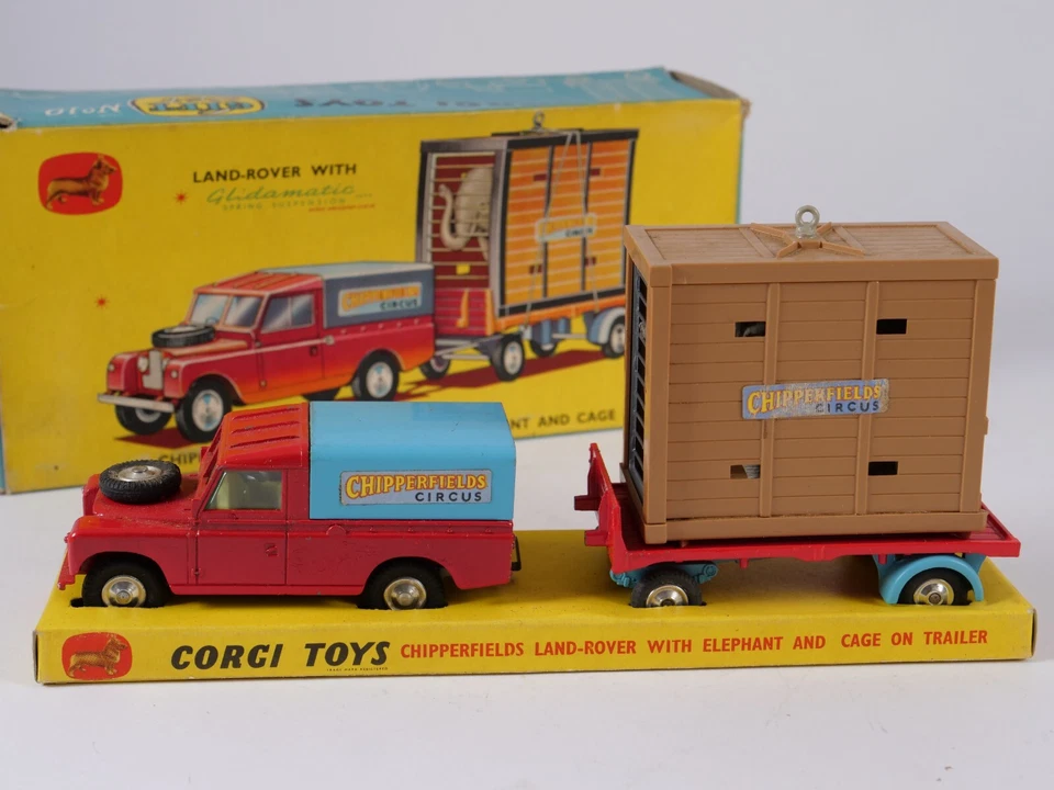 Set Regalo Corgi N° 19 Circo Chipperfields Land Rover Rimorchio Elefante 1/43 - Immagine 4 di 4