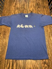 Vtg Hippos Pulling Butterfly Graphic Tshirt Single Stitch Med USA Made 5050 RARE
