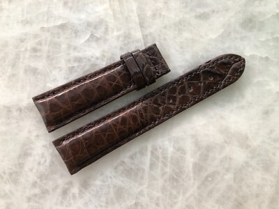 20mm/18mm Brown Alligator Crocodile Embossed Leather Watch Strap Band