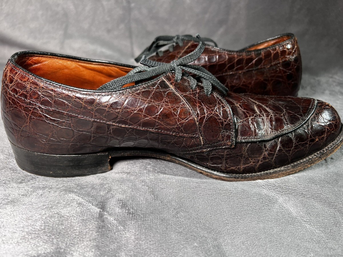 Edwin Clapp Vintage 1940's Alligator Crocodile Split Toe Oxford