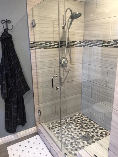 Pebble Stone Tile Valencia Cool Blend  12x12 River Rock Stone Shower Floor Wall - Picture 4 of 4