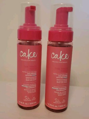 Cake The Thick Trick Volumizing Styling Foam, 6.76 oz.  Body Boosting Lot of 2