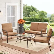 Mainstays Stanton 4-Piece Outdoor Patio Conversation Set, Brown