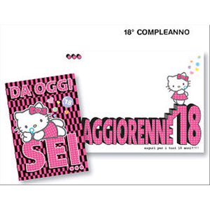 Biglietto Auguri Disney Hello Kitty 18 Compleanno 04 Ebay