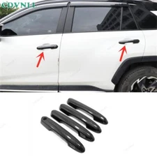 For Toyota RAV4 2019-2023 Carbon Fiber Exterior Car Door Handles Cover Trim 4pcs