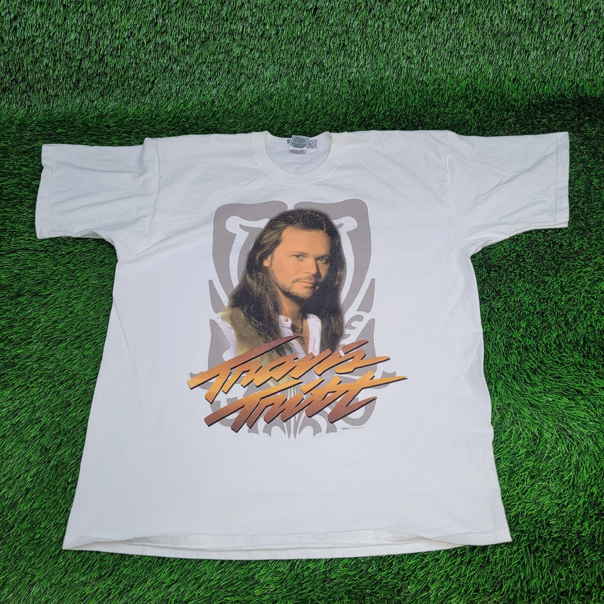 Vintage 1997 Travis Tritt Shirt XL White Big Face Country Music Tour Merch Tee
