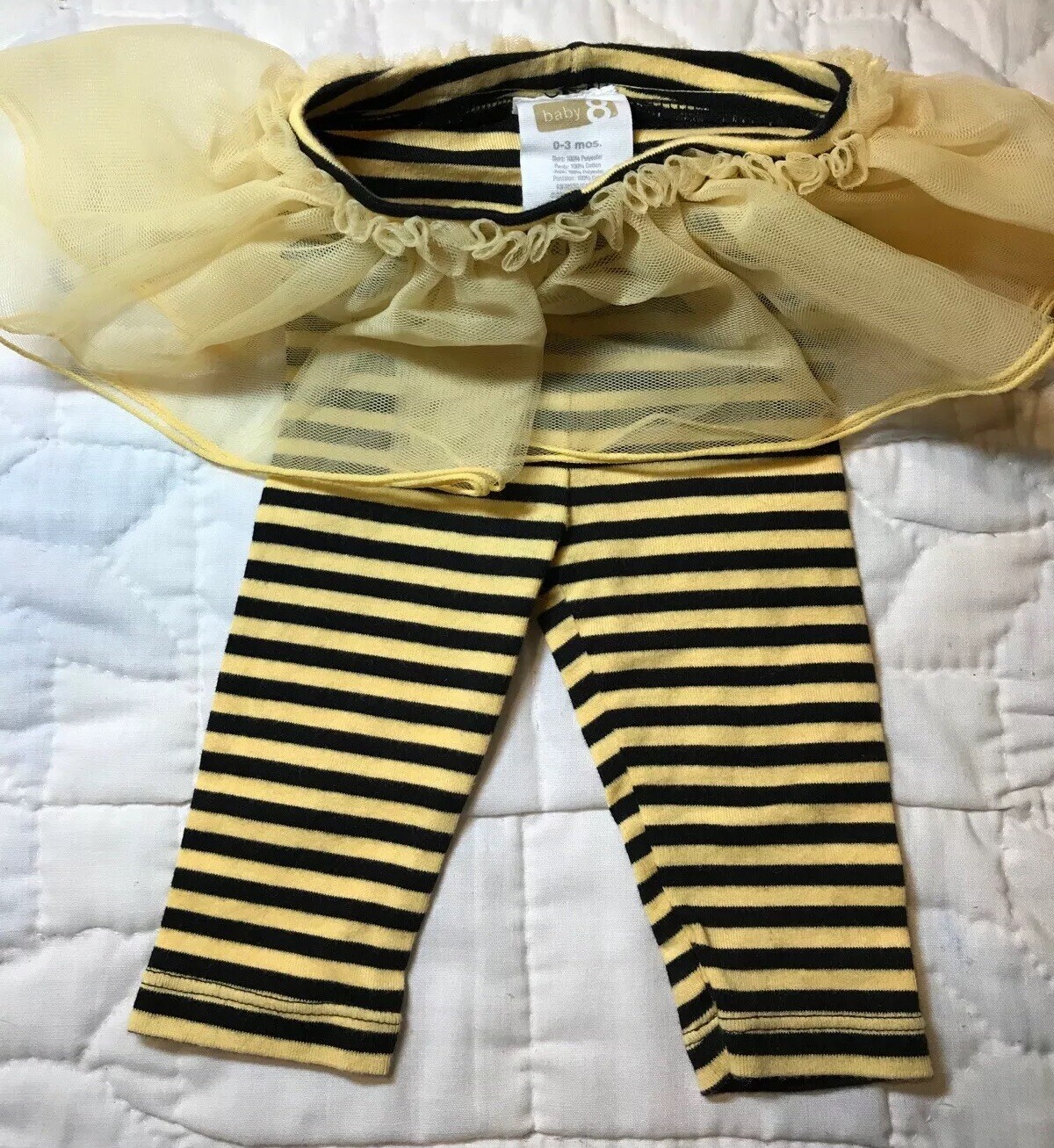 Baby Clothes 03 Month Baby 8 Leggings with Skirt/Tutu Bumblebee Outfit