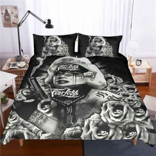 Skull With Rose Full Bedding Duvet Covers Set 4pcs 