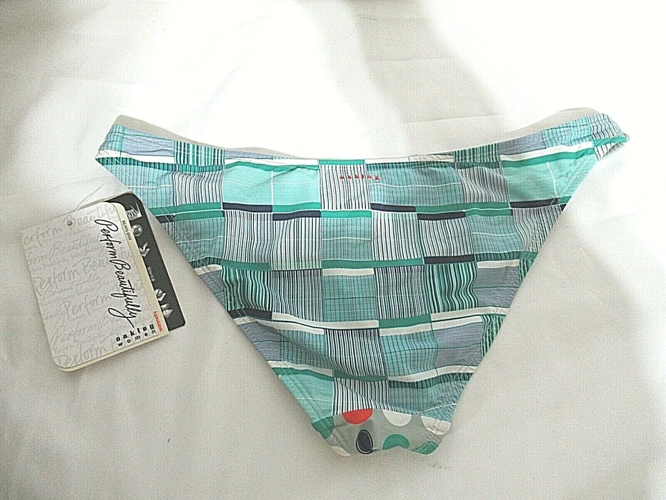 Parte inferior de bikini Oakley gris circular para mujer natación calce medio pequeño pequeño Foto 2 de 3