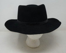 Dobbs Fifth Avenue Fedora Hat, Black Pure Wool Size 7 Made USA