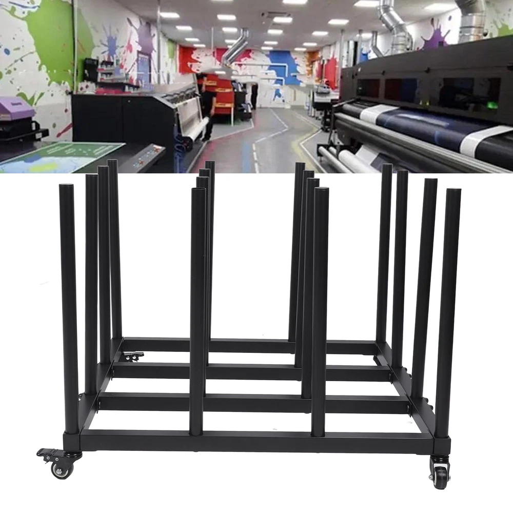 Movable Vinyl Storage Cart Steel Tube Stable Vinyl Roll Holder Storage Rack Movable Vinyl Storage Cart Steel Tube Stable Vinyl Roll Holder Storage Rack