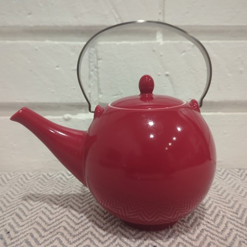 Teavana Tea House Collection Red 24 oz Teapot Round Fine Porcelain - Picture 4 of 13